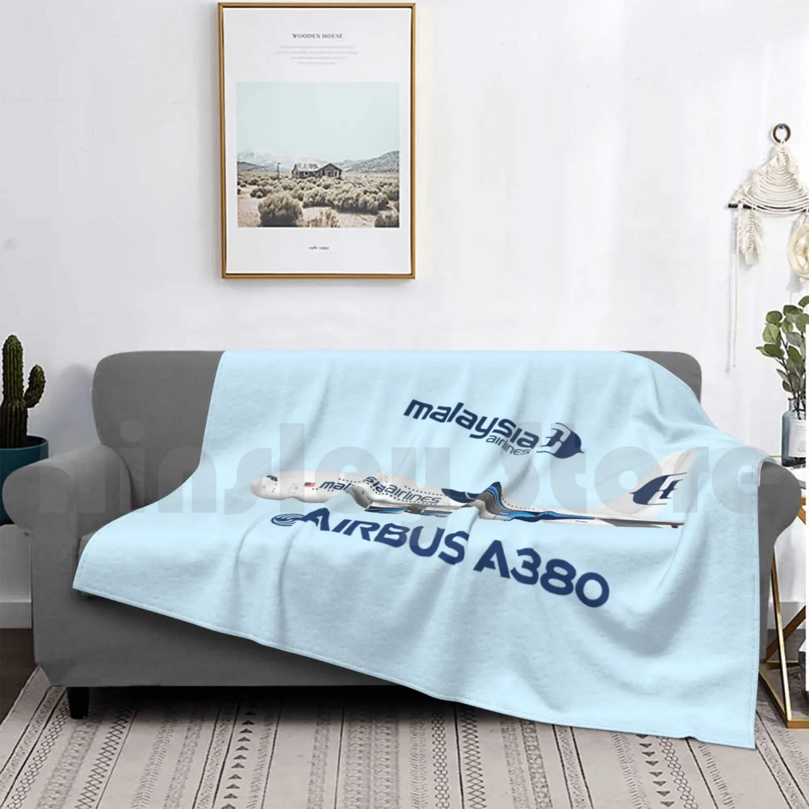 

Illustration Of Malaysia Airbus A380-Blue Version Blanket Fashion Custom Airbus A380 Airbus A380 A380 Airbus