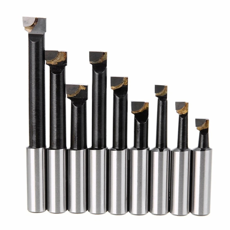 

9Pcs Durable Hard Alloy Shank Boring Bar Set Carbide Tipped Bars 12Mm For 2 Inch 50Mm Boring Head For Lathe Milling