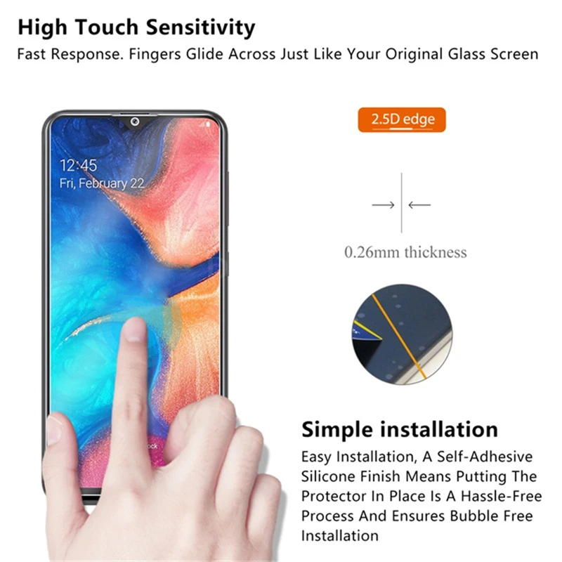 Защитное стекло закаленное для Samsung Galaxy A50/A40/A70/M20/M30/A20/A30/A50/A80/A60/A90 3 шт.|Защитные
