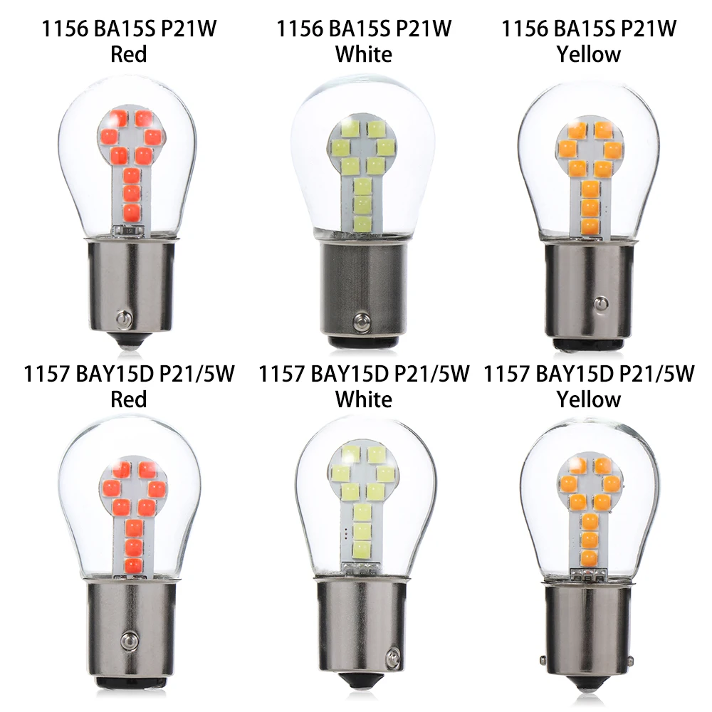 1156 BA15S P21W Led 1157 BAY15D P21/5 W светодиодные лампы R5W R10W 18SMD 800LM Автомобильные противотуманные фары DRL Поворотная сигнальная лампа 12V Белого красного и желтого цвета