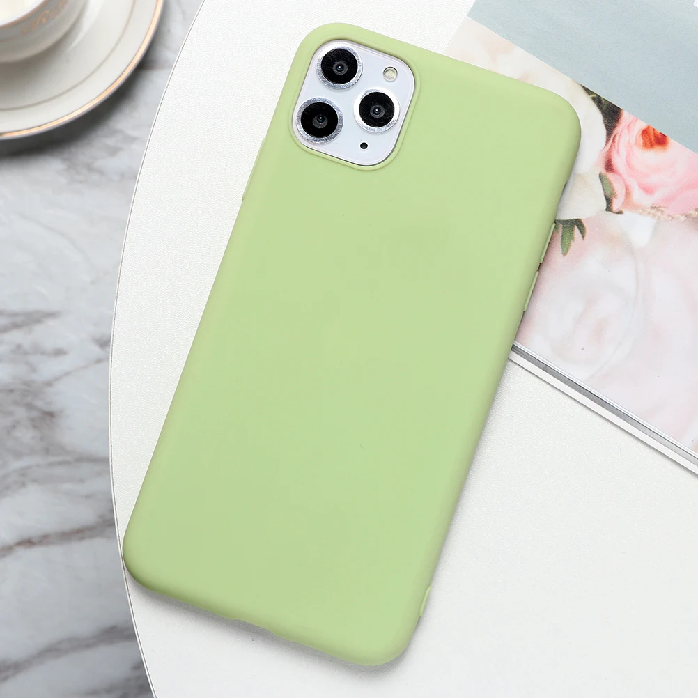 Чехол Avocado для iphone 11 Pro XS Max XR X 5 5S, силиконовый зеленый матовый чехол для iphone 7Plus 7 8 6 S 6 S Plus, чехол для телефона для девочек - Цвет: green