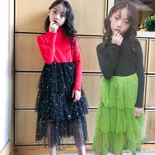 Осеннее лоскутное платье с длинными рукавами для девочек-подростков Детские платья принцессы детская одежда платье для мамы и дочки Снова в школу