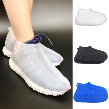 

Rain Waterproof Shoes Cover Men Women's Heels Boots Reusable Shoes Covers Thicker Non-slip Platform Rain Boots d2
