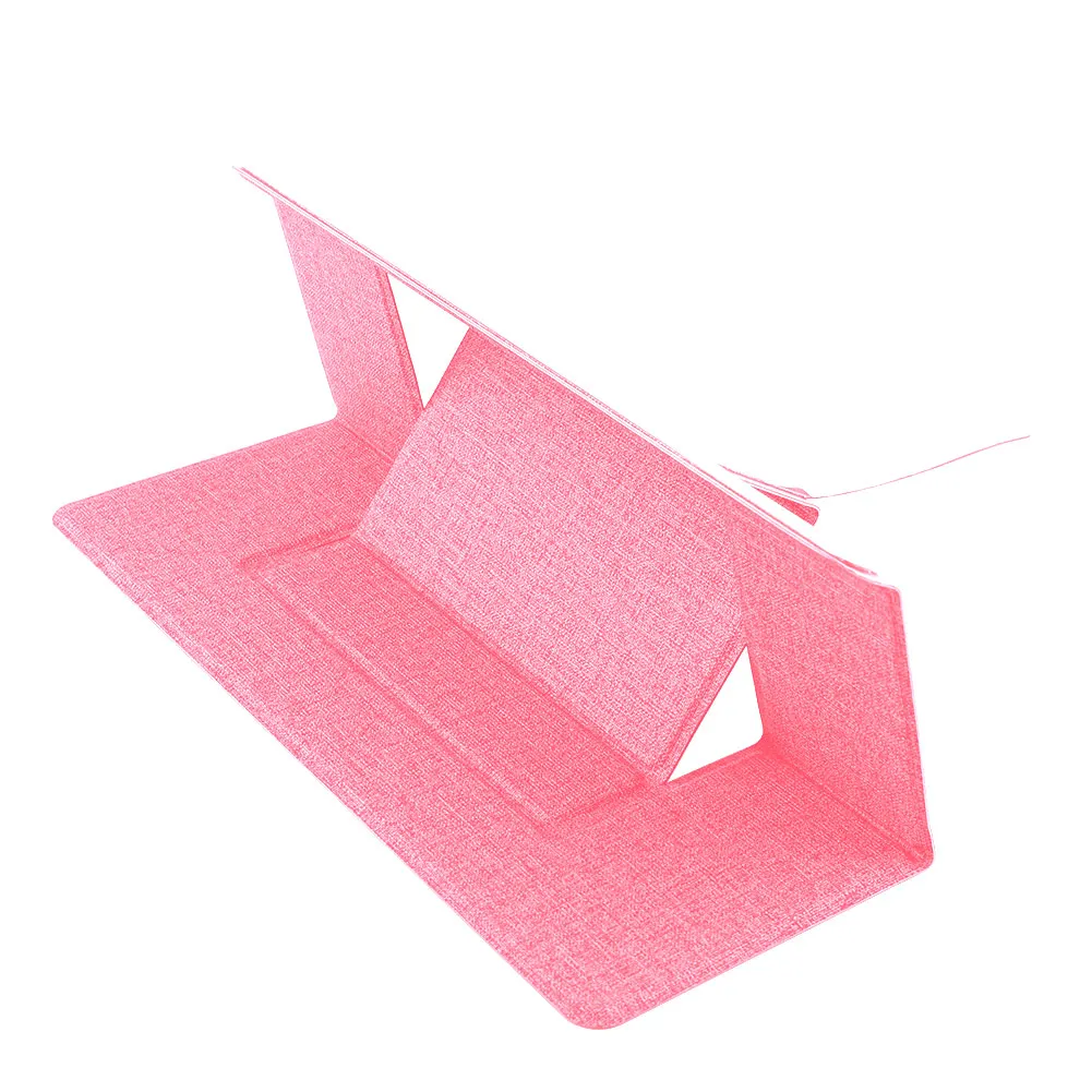 Регулируемая подставка для ноутбука клейкая невидимая подставка складной кронштейн Портативный держатель для планшета для iPad MacBook ноутбуков - Цвет: Pink