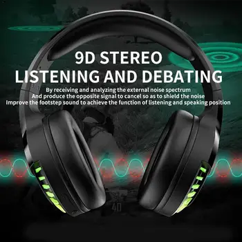 

SH33 Bluetooth Dual-Mode RGB Gaming Headset Head-Mounted For Phones Noise Headset Subwoofer Reduction F9J8