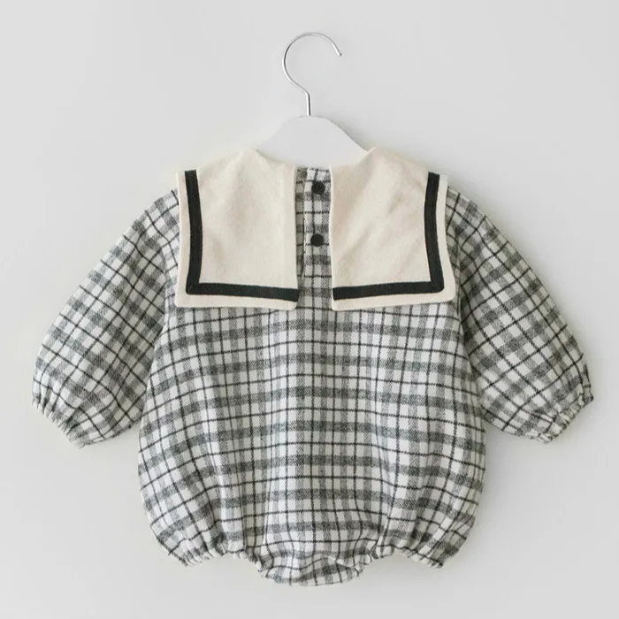 Весенние Комбинезоны для маленьких девочек новинка 2020 клетчатый трико с длинным