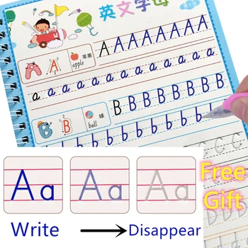 

4pcs/Lot Early Learning Number Words Math Magic Hand Writing Paste Children Development Books Kids Educational English Copybook