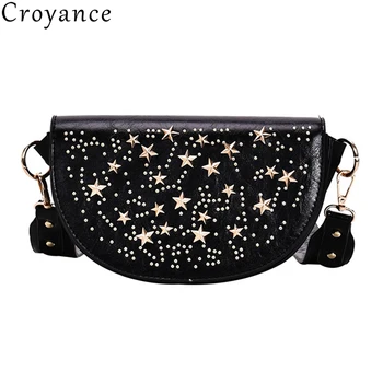 

Croyance Luxury Rivet Bag Fashion Stars Design PU Leather Handbags Small Clutch Crossbody Bags Women's Tote Shoulder Bag Purse
