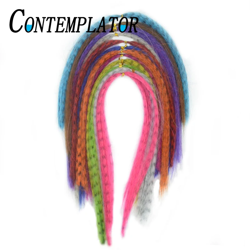 CONTEMPLATOR, 11 цветов, для ловли нахлыстом, черные волокна с зазубриной, гольян, 2 сумки, Стример Летать, завязывание, Зебра, гризли, волосы, мухи