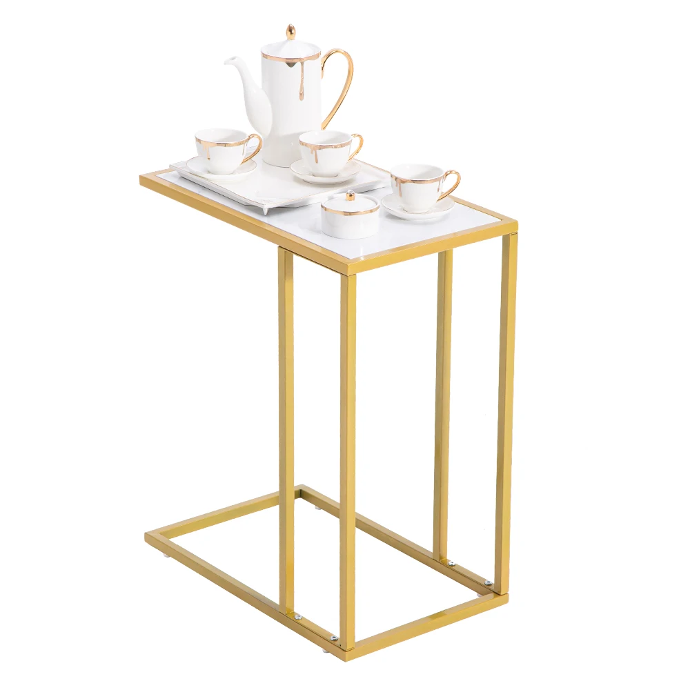 

Marble Simple C-Side Table [30x48x61cm] White desk table coffee table