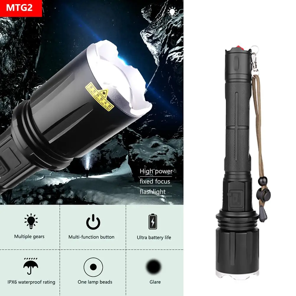 

4 Modes MTG2 LED Torch Power Display Flashlight Glare Lamp for Outdoor Adventure with Sufficient Durability and Ruggedness