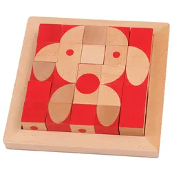 Детский квадратный рабочий стол, игра, квадратная 3D твердая деревянная детская игрушка для раннего образования