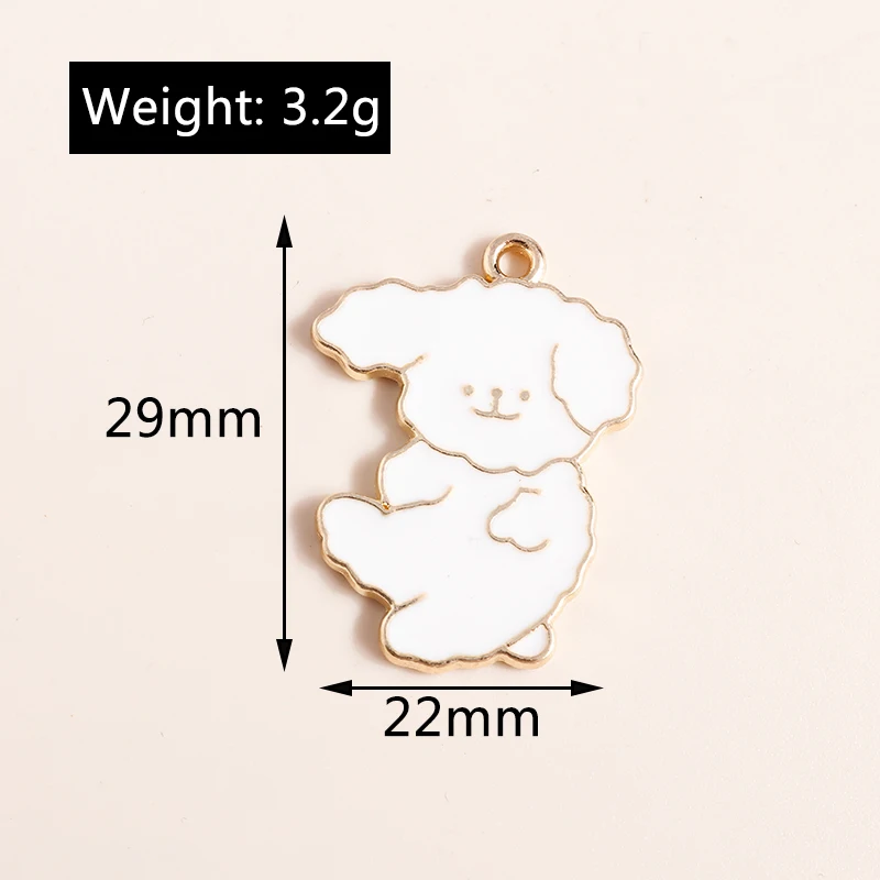 10pcs Mixed Cute Enamel Cartoon Love Dog Pendants Charms for DIY Earrings Bracelets Jewelry Mkaing Accessories