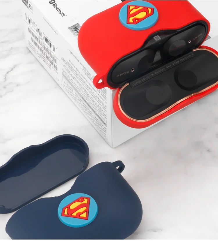 AKBNSTED For Sony WF-1000XM3 Bluetooth Earphone The Avengers Silicone Protective Cover For Sony Earphone Replace Accessories