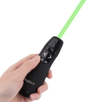 

QIYING R400 Wireless Presenter GREEN Laser Pointer 2.4Ghz USB PPT Remote Control for Powerpoint Presentation LOGITECH PRESENTER