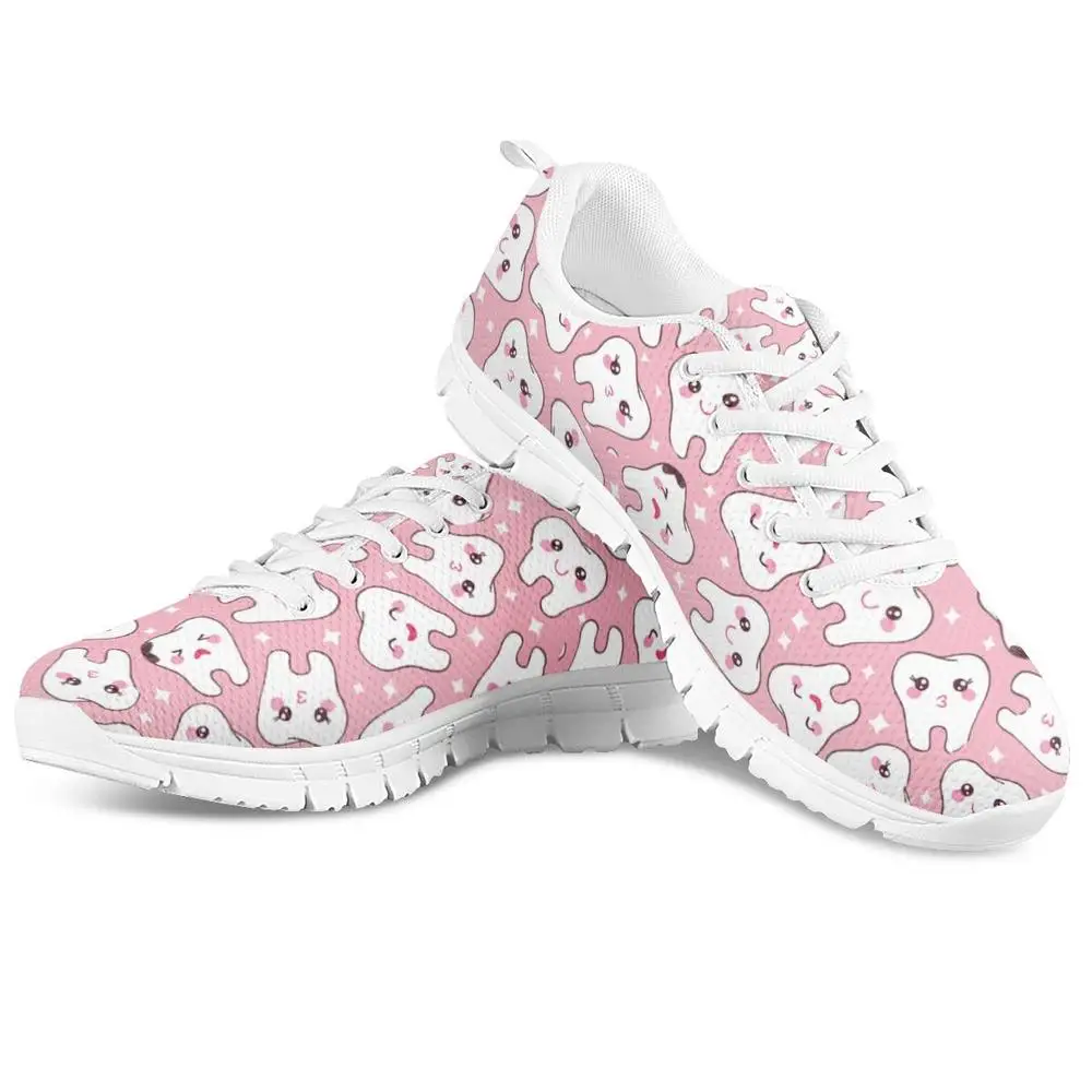 

Cute Tooth 3D Print Running Shoes Woman Sneakers For Women Casual Female Mesh Shoes Breathable Ladies Flats Zapatillas Mujer