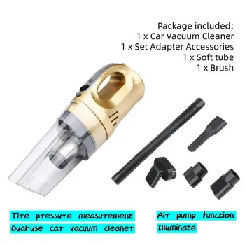 

Portable Hand-held Car Vacuum Cleaner Wet And Dry Use Car Cleaner With line LED Lights Flashlight 120W 12V Auto Cleaning Tool