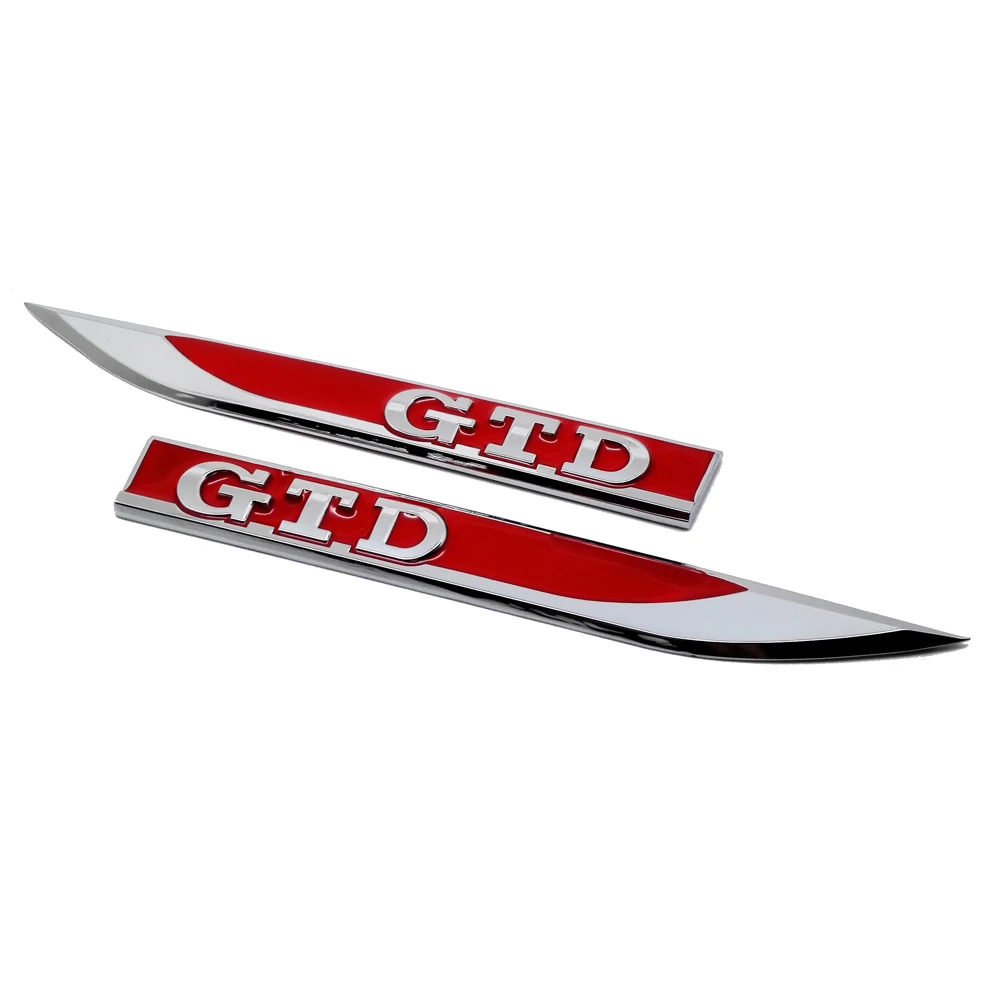 Боковой крыло наклейки лезвия форма металлический значок-эмблема наклейки GTD логотип для Фольксваген Гольф 6 7 Touran Polo GTI Passat Touran