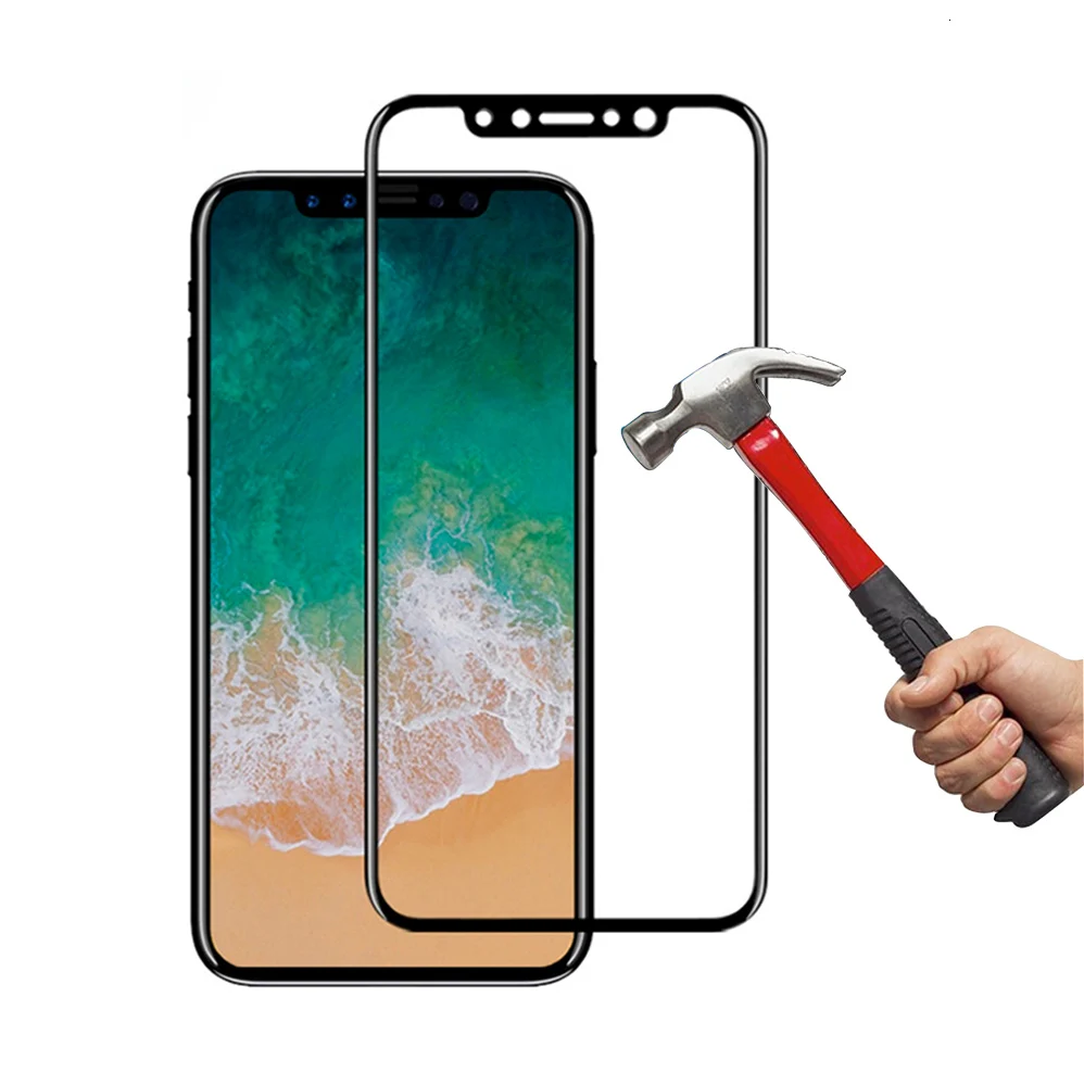 Для iphone 8, 0,3 мм, 9 H, против царапин, 3D, изогнутое покрытие, полный экран, закаленное стекло, Защита экрана для iphone, полное покрытие, пленка