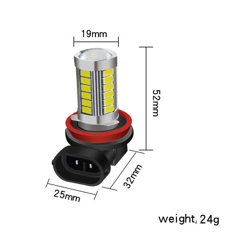 2 шт. светодиодный светильник 33SMD H4 H7 H11 9005 9006 Авто светодиодный автомобильный противотуманный фонарь Габаритные огни зазор лампы DC12V поворот Парковка лампы