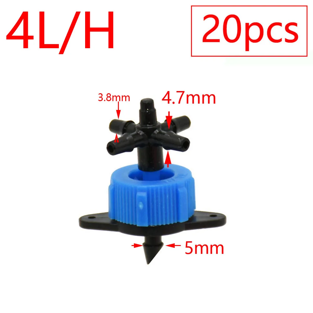 2L 4L 8L Dripper Irrigation 2/4-way Arrow Dropper Connector Cross Water Splitter Emitter Drip Arrow Micro Drip Irrigation System