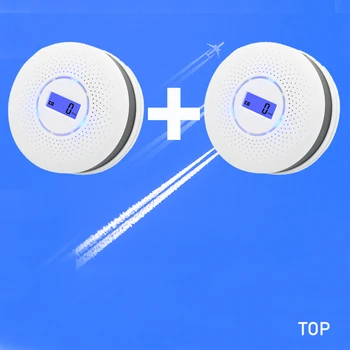 

2PCS RV gas leak detector, carbon monoxide sensor, high decibel, high sensitivity, low battery alarm, fire smoke alarm detector