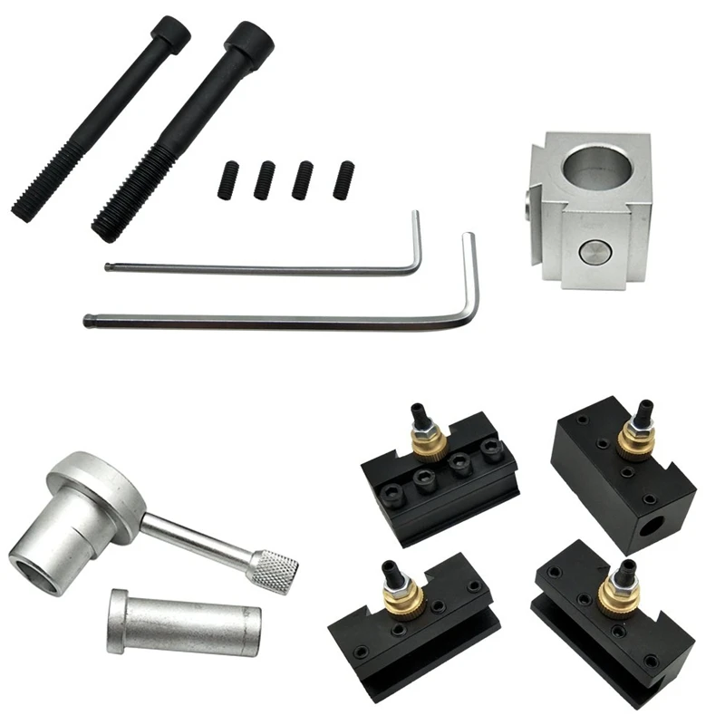 

Mini CNC Quick Change Tool Lathe Tool Holder Post Cutter Holder Screw Kit Set Boring Bar Turning Facing Holder Wrench