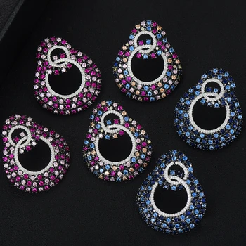 

GODKI Infinity Stud Earring For Women Wedding 2020 Spring Colorful Collection Dubai Bridal Full Cubic Zircon Earrings