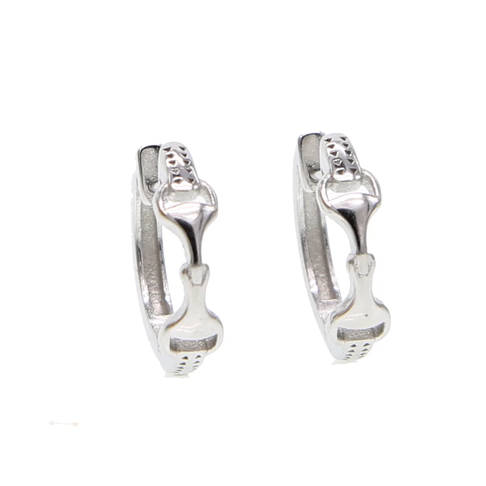 Женские серьги кольца из серебра 100% пробы в виде лошадей|horse earrings|925 sterlingearrings earring |