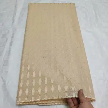 

Hot Selling african lace fabrics Nigerian Cotton Polish Fabric High Quality Swiss Polish Lace Material With Stones 5yards