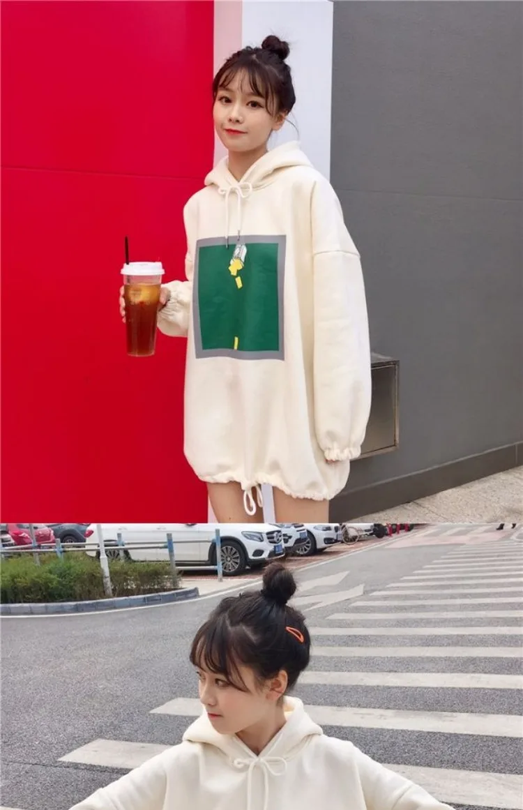 Зимние женские желтые толстовки, толстовки Harajuku с длинным рукавом, флисовая толстовка с капюшоном, пальто, женская толстовка