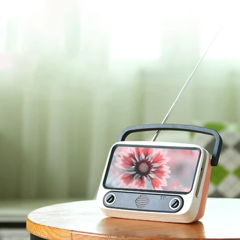 

Retro Mini Bluetooth Speaker Mobile Phone Movies TV Holder Music Player Portable Wireless Sound Box for U Disk TF Card