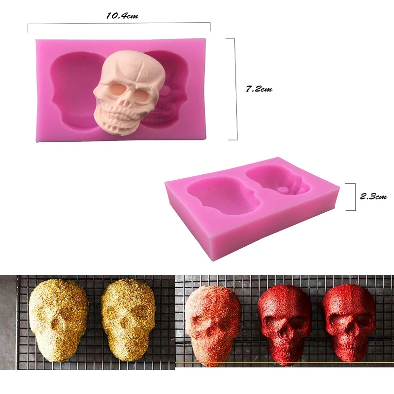 DIY шоколадная силиконовая форма поднос Хэллоуин 3D голова скелета череп