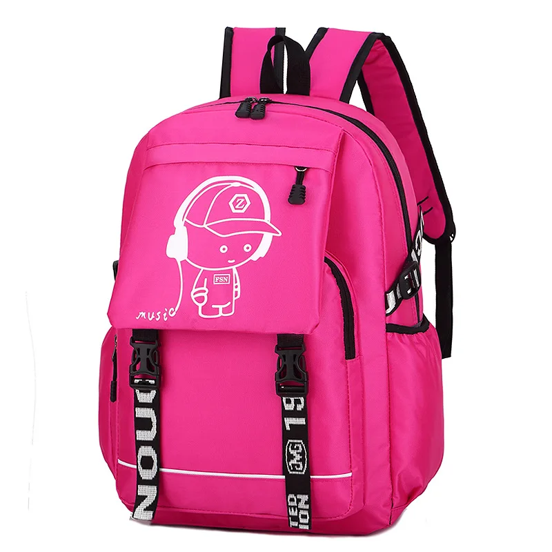 

New Style Music Boy Schoolbag Women's Junior High School Young STUDENT'S Backpack 3-6 Grade Large Capacity Waterproof Rucksack