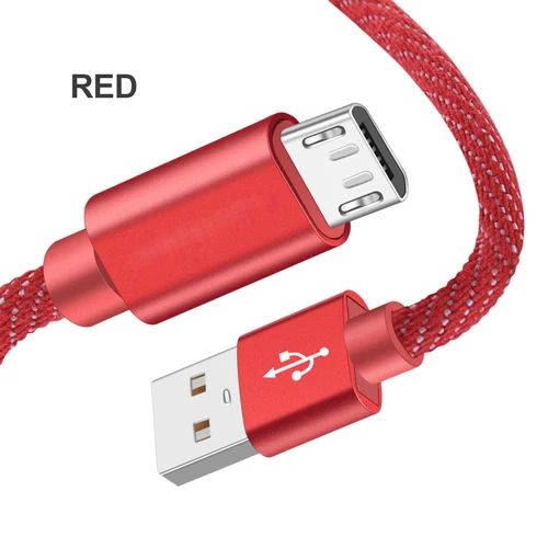 Red PUJIMAX 5V2. 4A Micro USB кабель в джинсовой оплетке для быстрой зарядки и передачи данных для samsung huawei Xiaomi LG Andriod USB кабель для зарядки - Цвет: Red