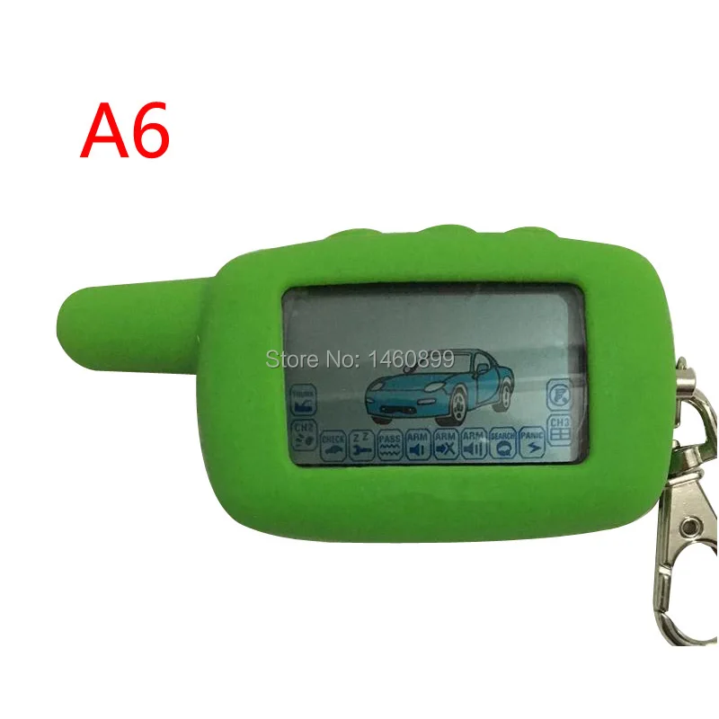 

A6 LCD Remote Controller Keychain + A6 Silicone Case Gift For Vehicle Security Two Way Car Alarm StarLine A6 Keychain