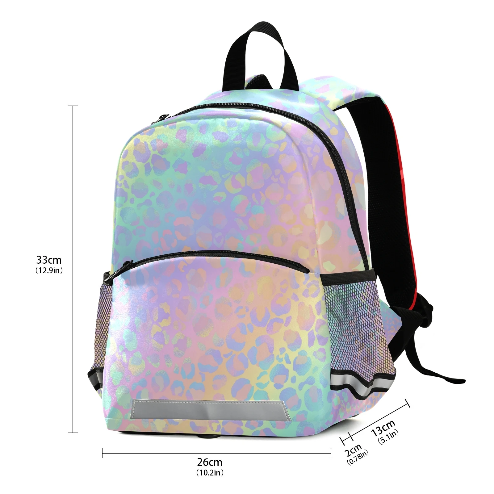 Children's Fashion Backpack Kids Rainbow Leopard Print Rose Gold Small Cute Backpack Travel School Bags For Teenage Girl Bagpack 2