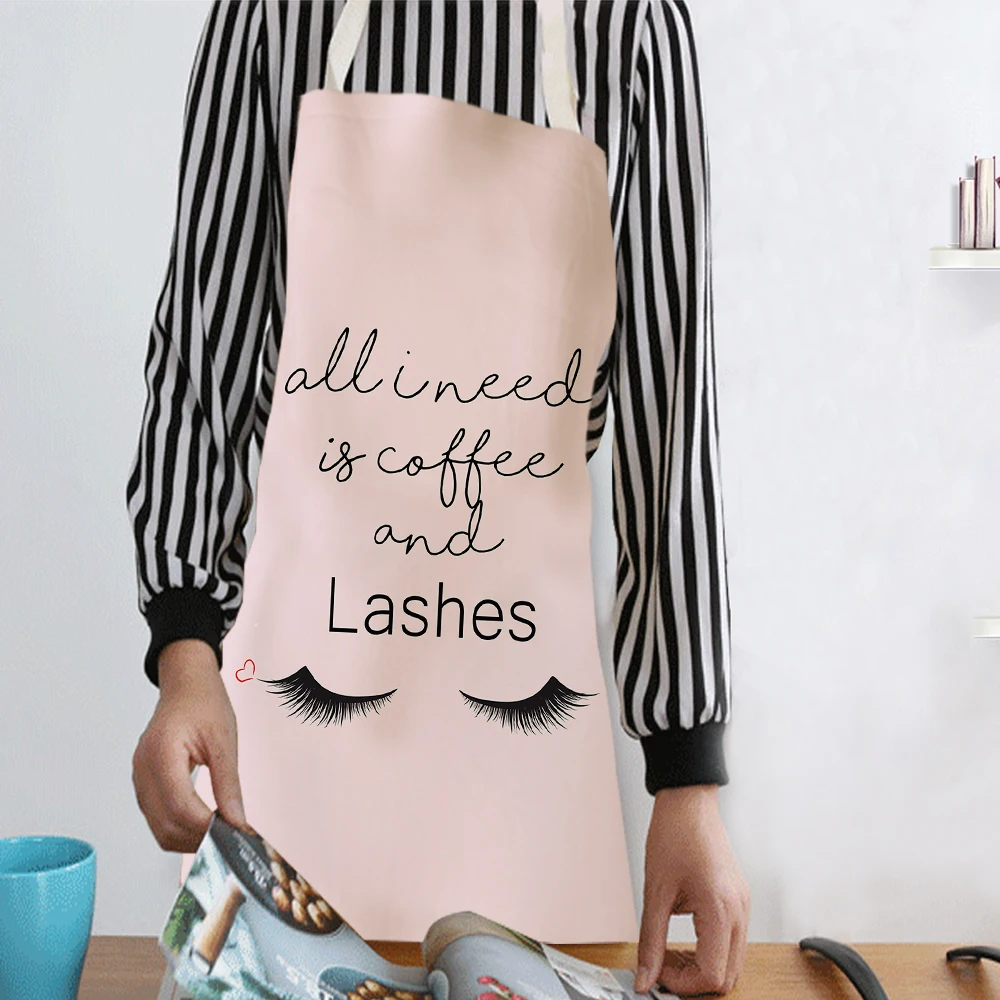 Silstar Tex Beautiful Eyelashes Aprons Women Apron Clean Linen Home Kitchen Barber Hairstylist Cooking Adults Kid