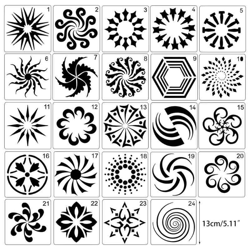 12 шт. в упаковке Детская дурман Цветы Рисунок формы пластиковые детские живопись