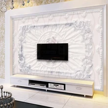 Европейский стиль Тисненый Цветочный узор фото фрески обои гостиная отель роскошный художественный фон Декоративная Настенная картина Fresco