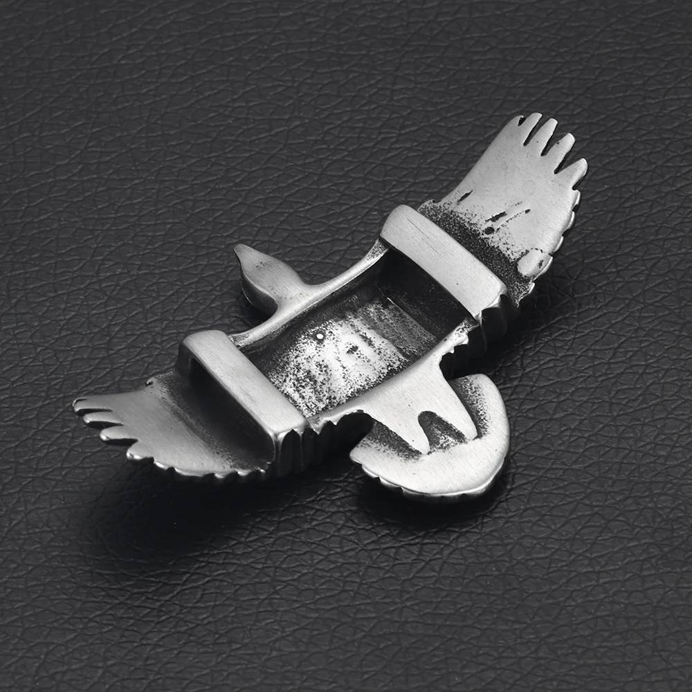 Edelstahl 11,5x3,5mm Lochgröße Metall Slide Eagle Bead Charms Slider DIY Lederarmband Schmuckherstellung Zubehör – Detail 2