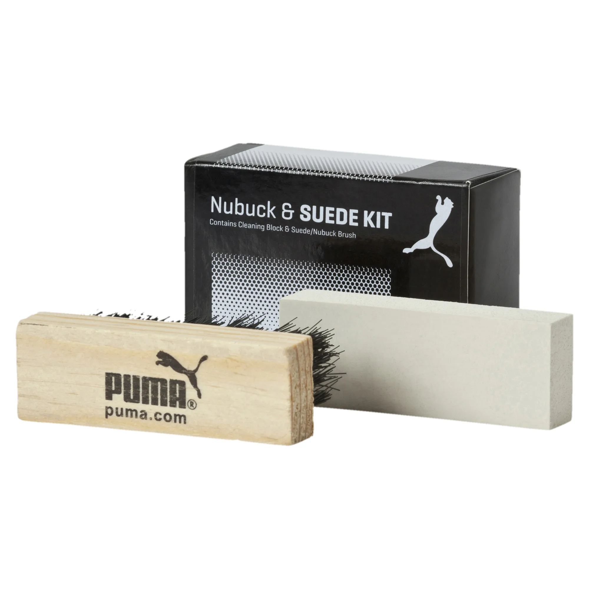 PUMA Kit DE CUIDADO DE ZAPATOS 053104, juego limpieza de y gamuza, cepillo de Bloque para el cuidado de los zapatos, productos químicos para el Cougar, Puma|Kit de cuidado