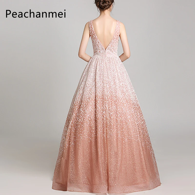 Vestido Longo Вечерние платья Длинные с бусинами Robe De Soiree без рукавов с открытой спиной V образным вырезом элегантные селфи-палка со штативом, Bluetooth