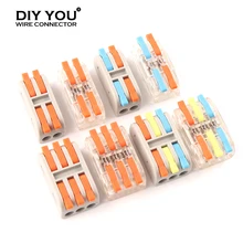 10/30/50/100PCS Small Wire Connector Universal Compact Spring Conductor Mini Type Docking Terminal Block SPL 2 3 Pin Connectors