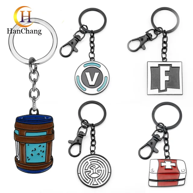 Game Fortnite Keychain Metal Pendant Keyring Fortress Night Pendant Bead Chains Battle Royale Key Ring Kid Boy Gift Keychain Toy 1