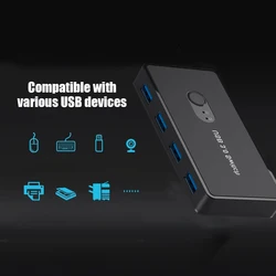 Dispositif de partage de commutateur USB 4 USB 3.0 commutateur imprimante dispositif de partage pour souris clavier Scanner imprimante 2 pièces 