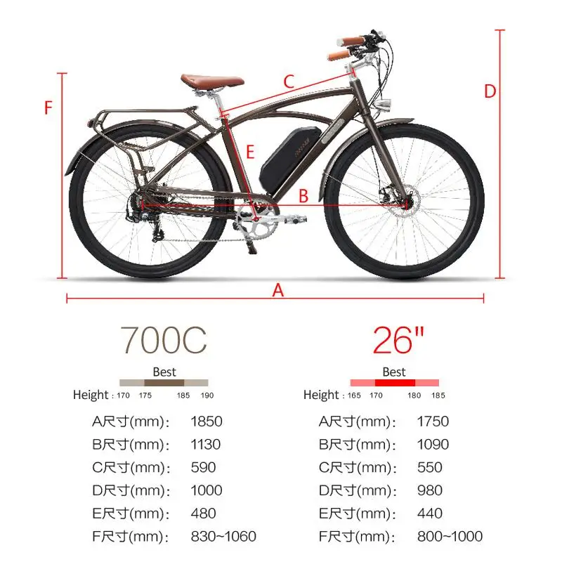 Электрический скутер 400W два колеса велосипед 48V 13AH COMET 700C высокое Скорость 5