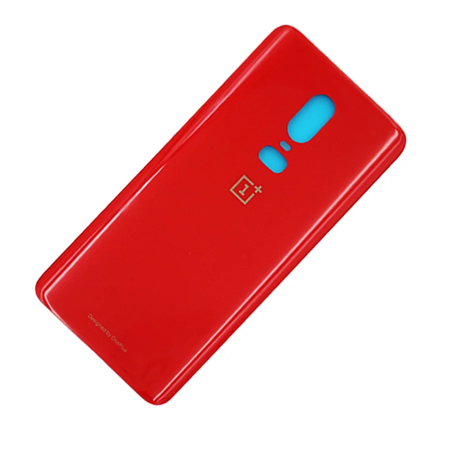 Для Oneplus 6 стеклянная крышка батареи дверь смартфон задняя крышка Замена Ремонт Часть для one plus 6 1+ 6 - Цвет: Red