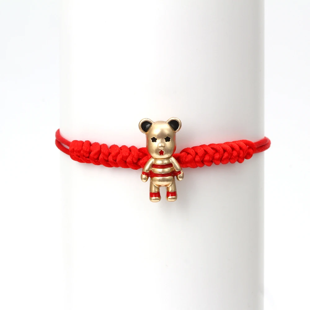 Wish Card красные браслеты на удачу для женщин и мужчин милый Медведь Кролик Свинья подвеска в виде лягушки Красный Веревка Браслеты, бижутерия подарок EY6379