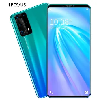 

Dual-Core P40 Pro Smartphone 5.8 Inch Screen Smartphone 512M+4G Android Smartphone 3D Glass Plated Back Cover Blue